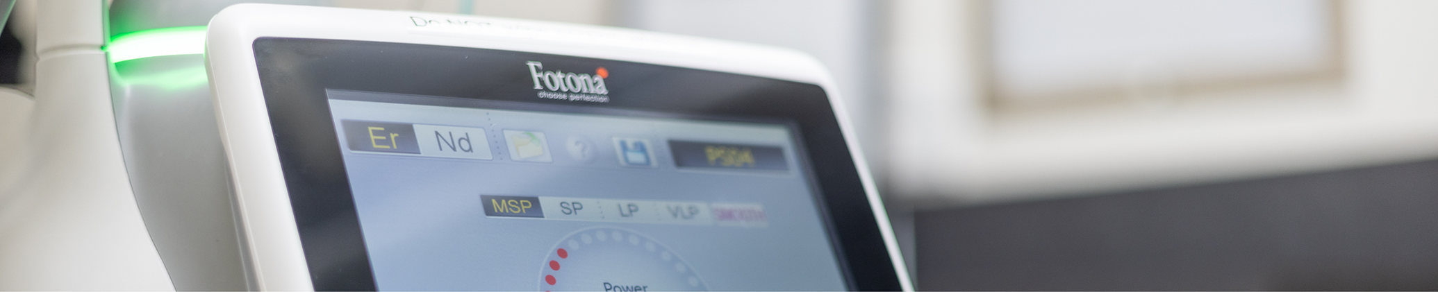 Monitor attached to a Fotona laser device
