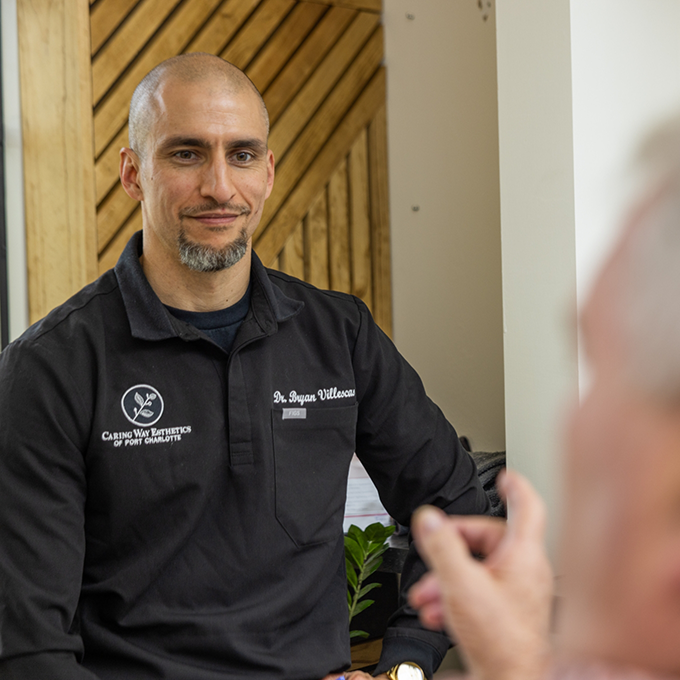 Doctor V talking to a patient